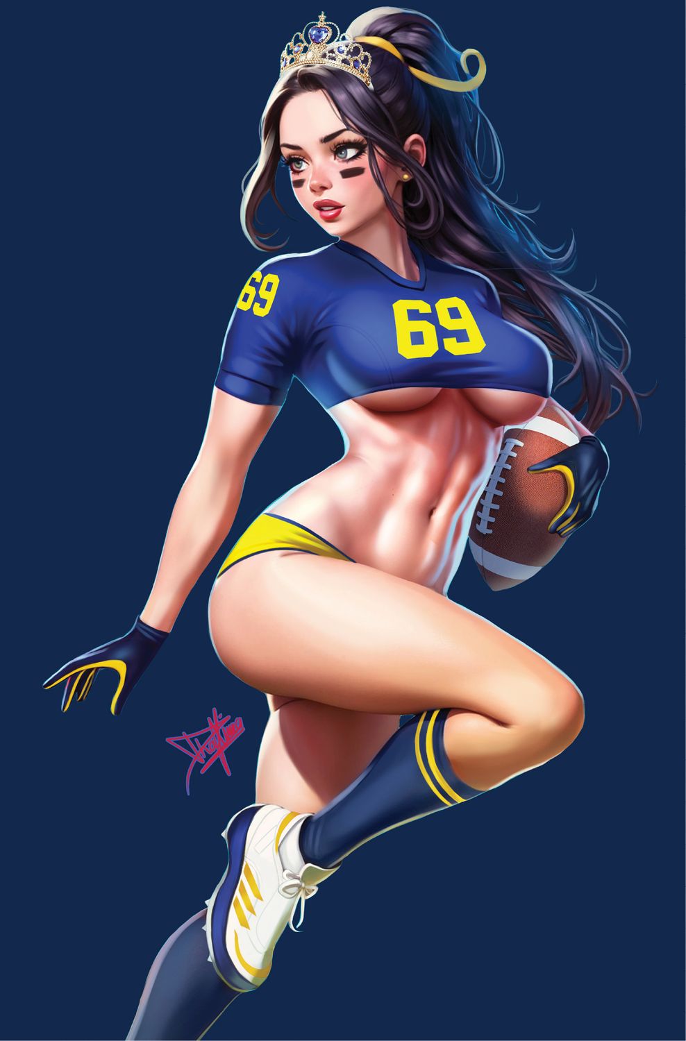 ! Cherry Fox Comics - Power Hour #2 - Dhaxina - Princess Belle &quot;Go Blue&quot; Virgin Exclusive