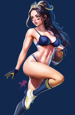 ! Cherry Fox Comics - Power Hour #2 - Dhaxina - Princess Belle &quot;Go Blue&quot; Bikini Virgin Exclusive