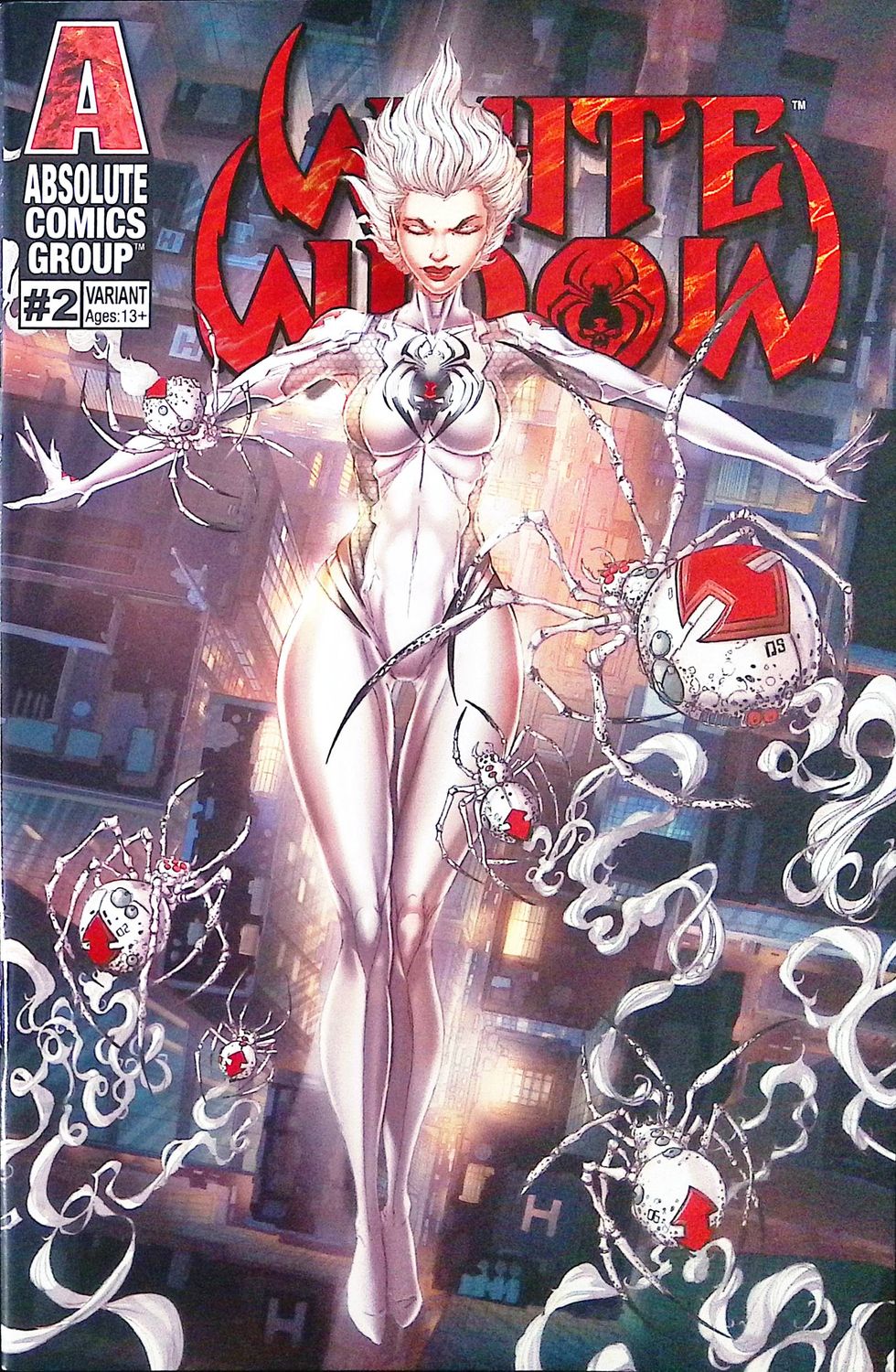 White Widow #2 - White &amp; Black Falling Red Trade Foil