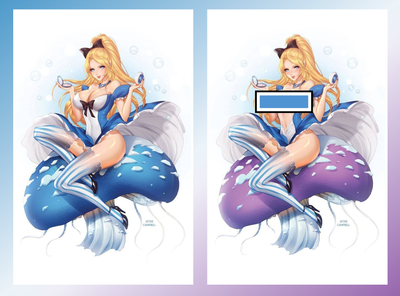 Valkyrie Saviors #1 - J. Scott Campbell Alice in Wonderland Homage Nice &amp; Naughty Set