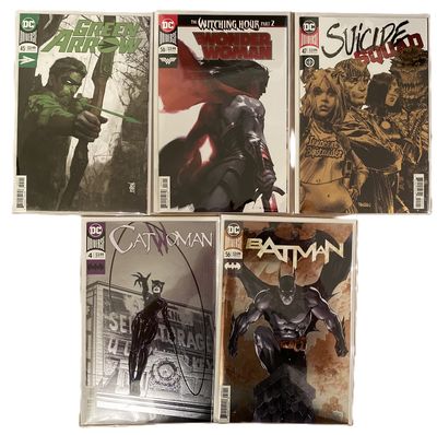 DC Foils Set - Batman #56, Wonder Woman #56, Catwoman #4, Suicide Squad #47, and Green Arrow #45