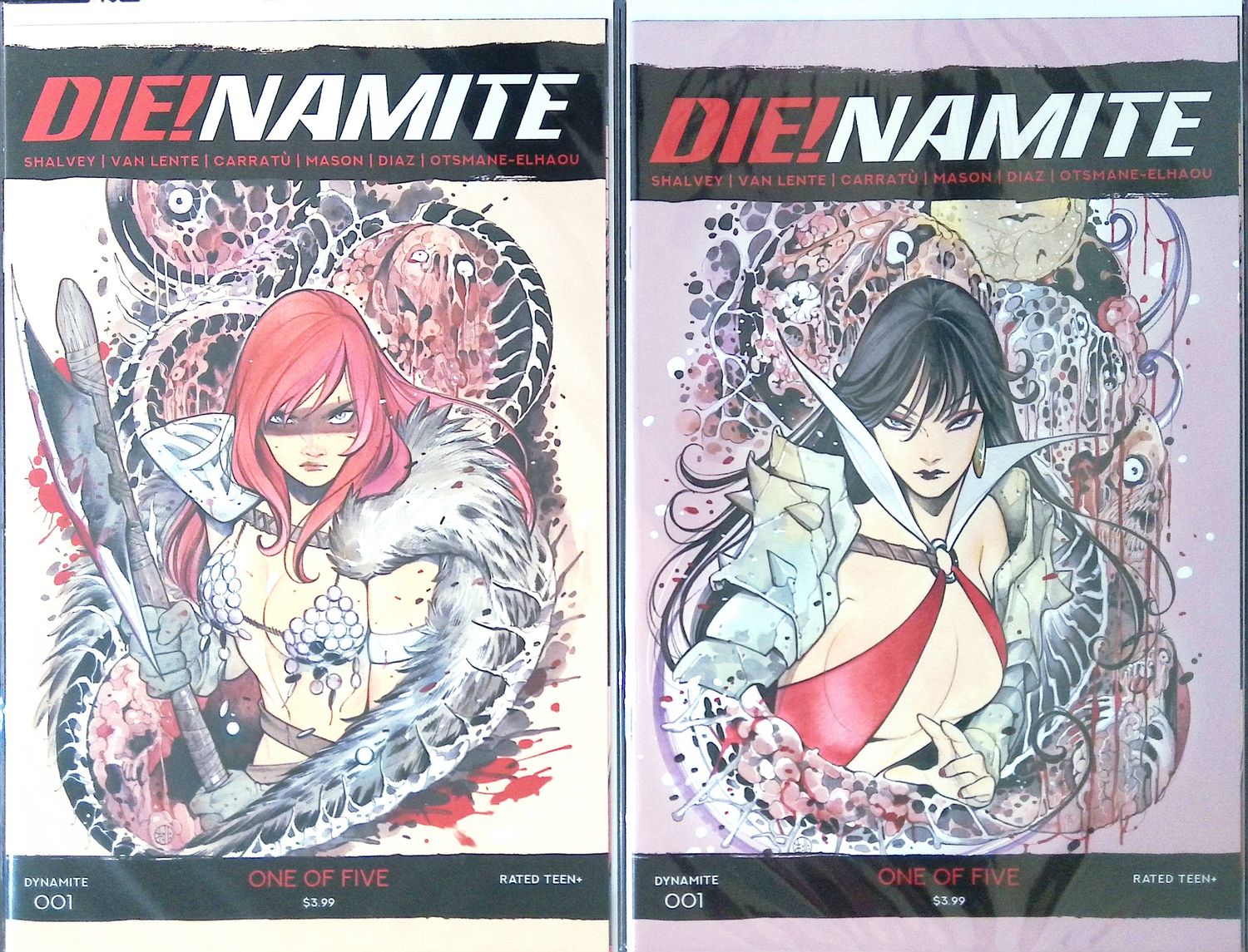 DIE!NAMITE #1 - Momoko - Red Sonja &amp; Vampirella Variant Set