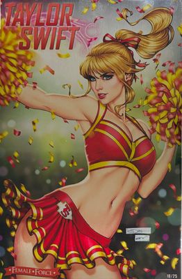 Taylor Swift Female Force #1 - Suhng - Red &amp; Gold Cheerleader - Trade Metal Exclusive