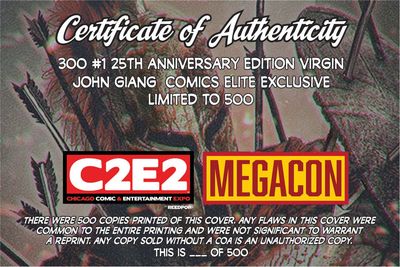 300 #1 - John Giang - Virgin C2E2 / MegaCon Exclusive (Signed by Frank Miller)