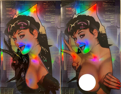 Valkyrie Saviors #2 - Adam Hughes Catwoman Homage Nice &amp; Naughty Virgin Holofoil Exclusives