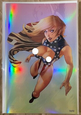 Patriotika United #1 - Powergirl Homage Virgin Holofoil &amp; Crystal Fleck Exclusives