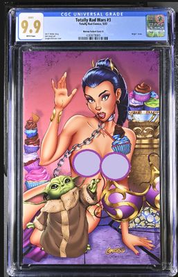 Totally Rad Wars #3 - Slave Leia &amp; Grogu Naughty Virgin Variant - CGC 9.9