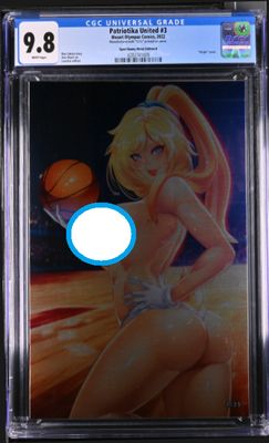 Patriotika United #3 - Cheeky Sporty Naughty Bunny Virgin Metal Exclusive - CGC 9.8