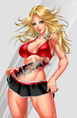 !Cherry Fox Comics Exclusive - Patriotika #1 - Varsity Blues Virgin Cheerleader Metal Variant