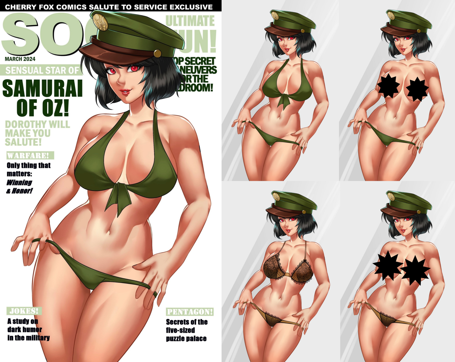 !Cherry Fox Comics Exclusive - Samurai of Oz #1 - Sexy Soldier Dorothy - Five Cover Complete Matched Set