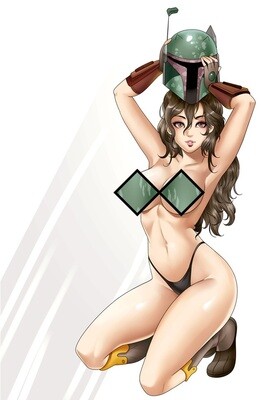 !Cherry Fox Comics Exclusive - Valkyrie Saviors #1 - May the 4th - Sexy Lady Fett - Virgin Variant - Lingerie Topless Matched Set Exclusive