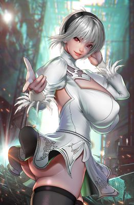 Patriotika Gods and Shadows - Sexy Android ZG 2B Cosplay Virgin Holofoil Exclusive