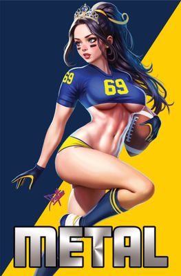 ! Cherry Fox Comics - Power Hour #2 - Dhaxina - Princess Belle "Go Blue" Virgin Metal Exclusive