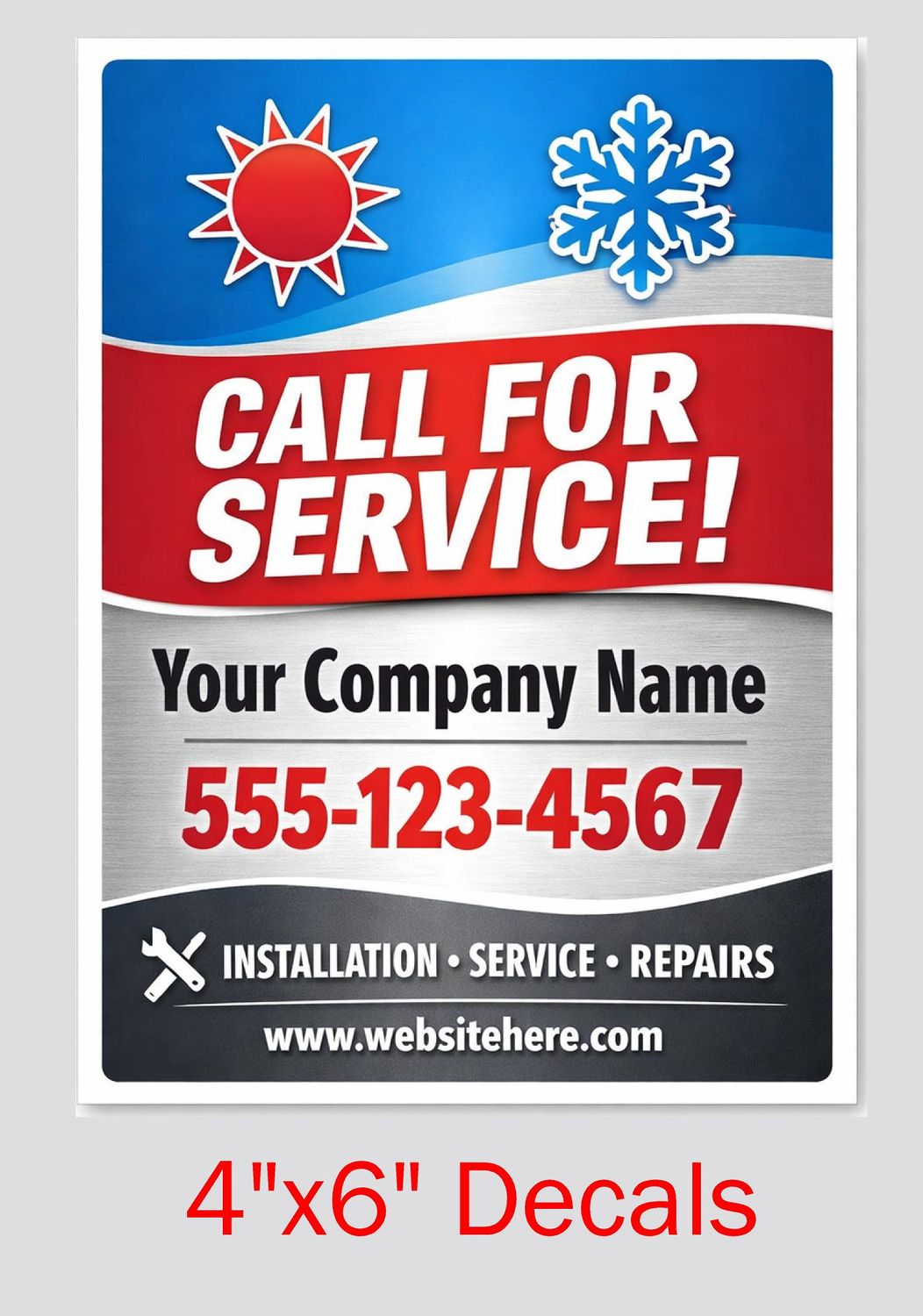 Custom Call For Service Decals – 4" × 6"