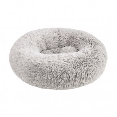 Petcrest® Fur Donut Bed for Dogs & Cats Gray 24