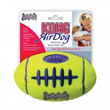 Kong® Airdog® Squeaker Football Dog Toy, Small, Yellow