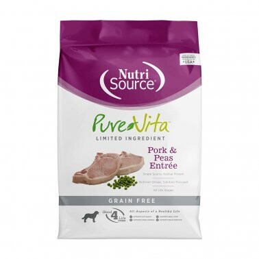 NutriSource® PureVita™ Grain Free Limited Ingredient Pork & Peas Entree Dog Food, 5 Lbs