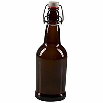 Amber E-Z Cap 16 oz / Bottles Smooth - Case / 12 with caps