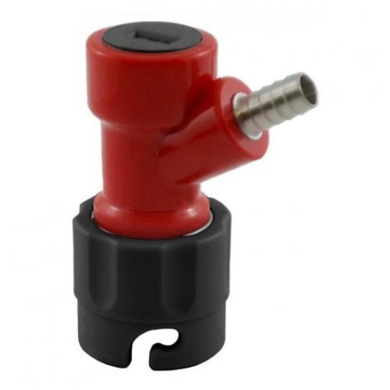 Disconnect, Red and Black Short Pin Lock 1/4&quot; Barbed (Liquid)