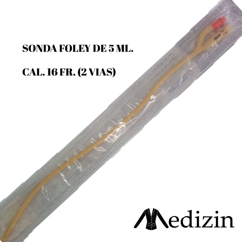 SONDA FOLEY DE 5 ML. CAL. 16 FR. (2 VIAS)