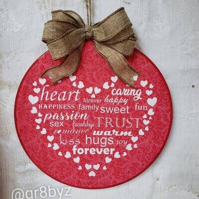 Embroidery hoop Heart Love valentines gifts, can personalize