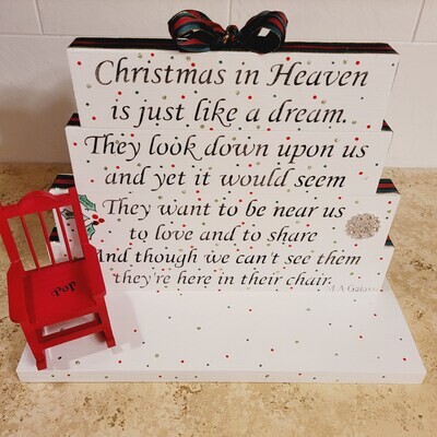 Christmas in Heaven Sign with Name on chair
