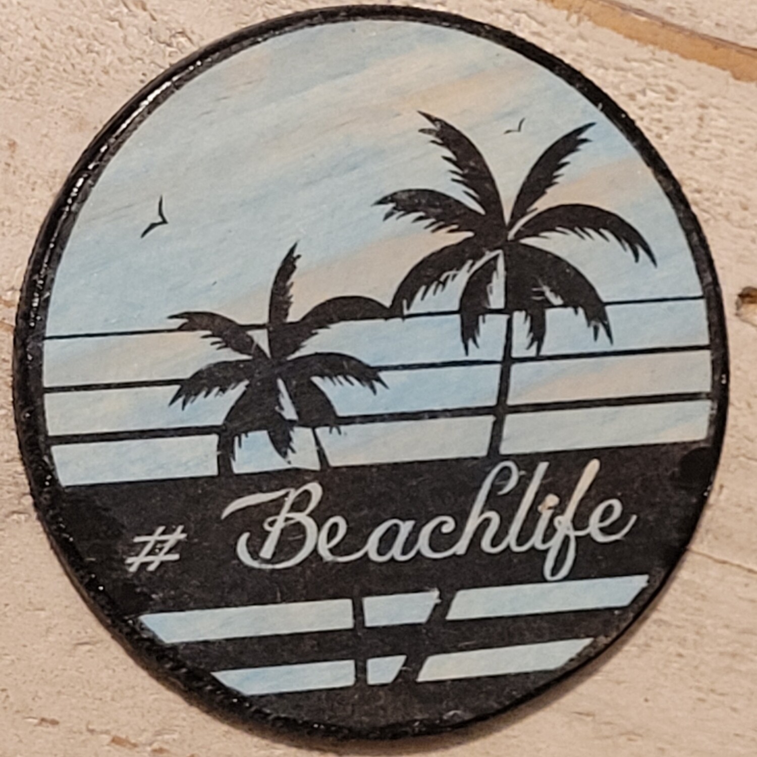 Set of 4 Beachlife wood coasters