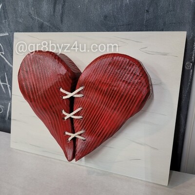 Wood heart wall hanging