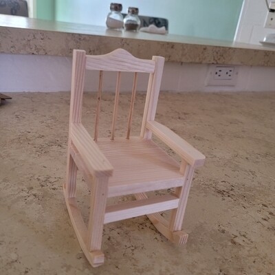 Unfinished wood rocking chair mini