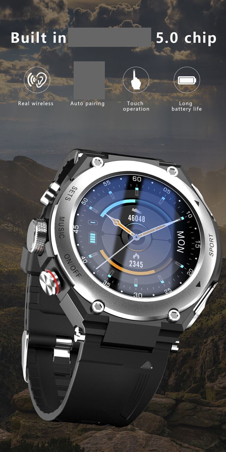 Oreboe Smart Watch with build in wireless earbuds 2 in 1.