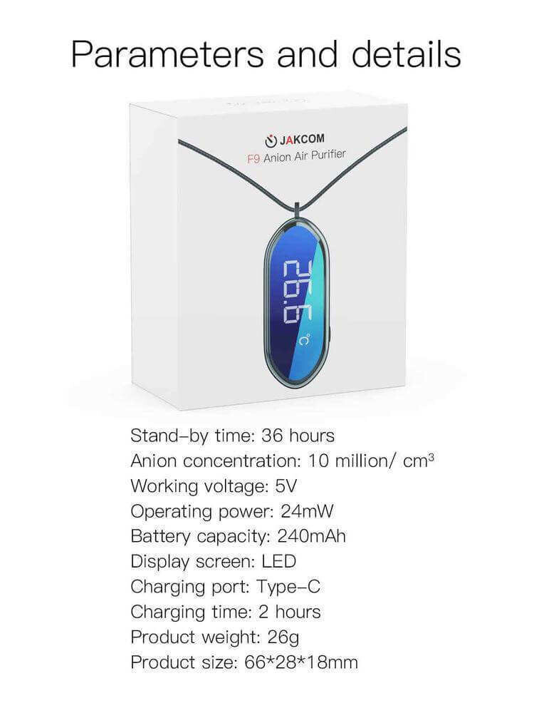 JAKCOM F9 Smart Necklace Anion Purifier of Wearable Purifiers