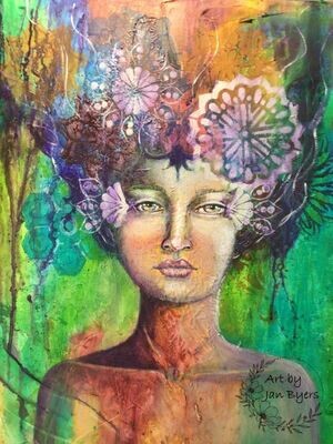 Moon Goddess - Acrylics on wrapped canvas