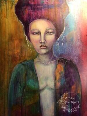 Translucent Priestess - Acrylics on stretched canvas