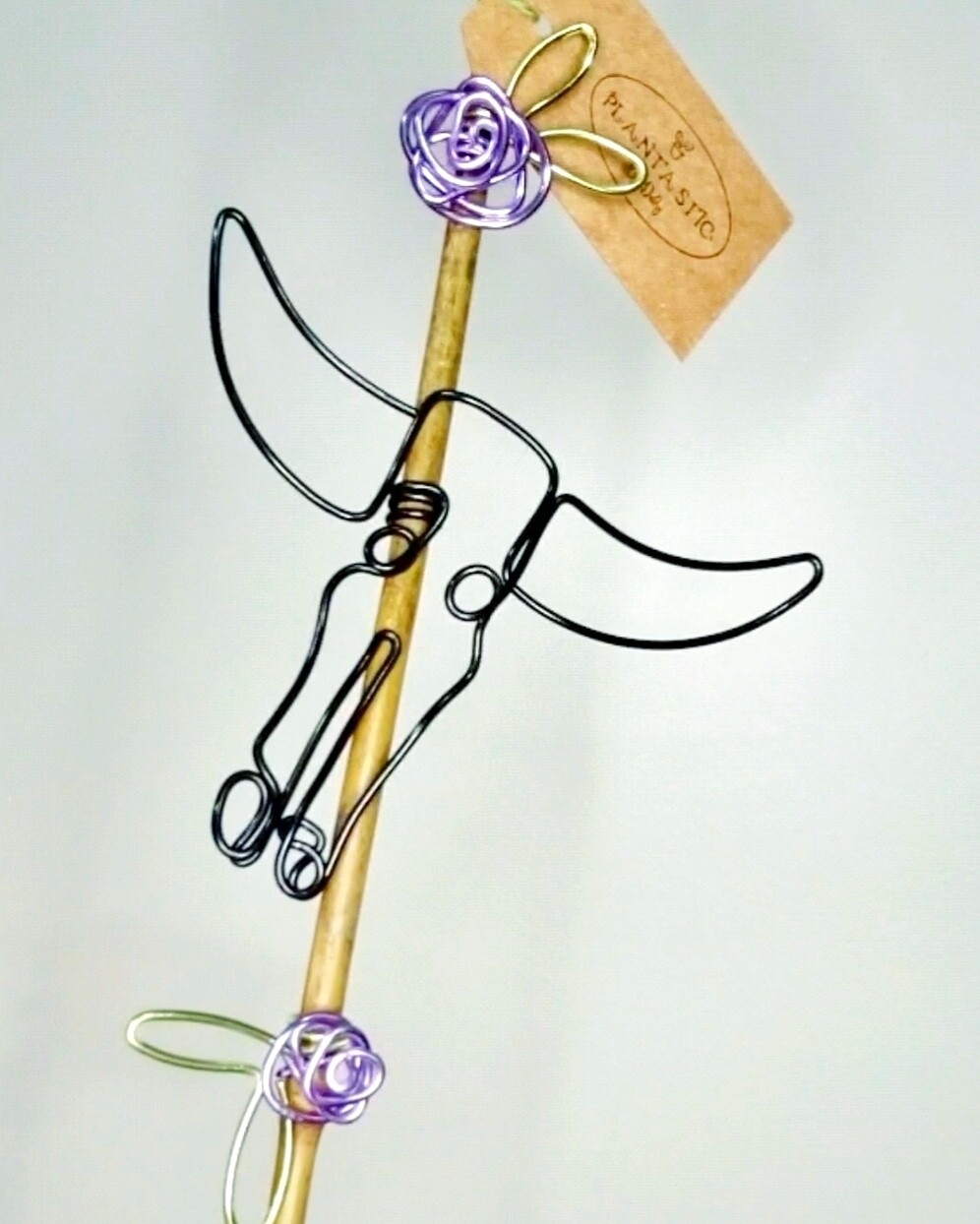 She’s Fa-BULL-ous Bamboo plant stake