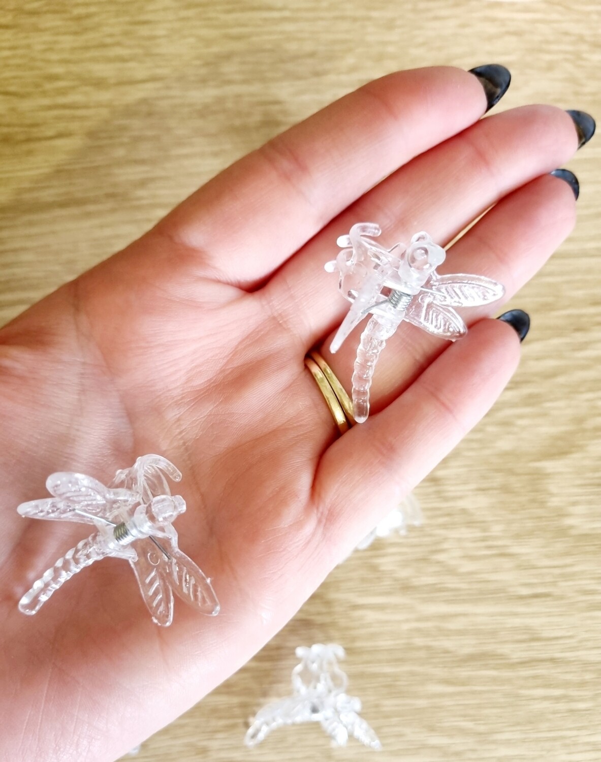 Clear dragonfly Plant clips- 5 pack