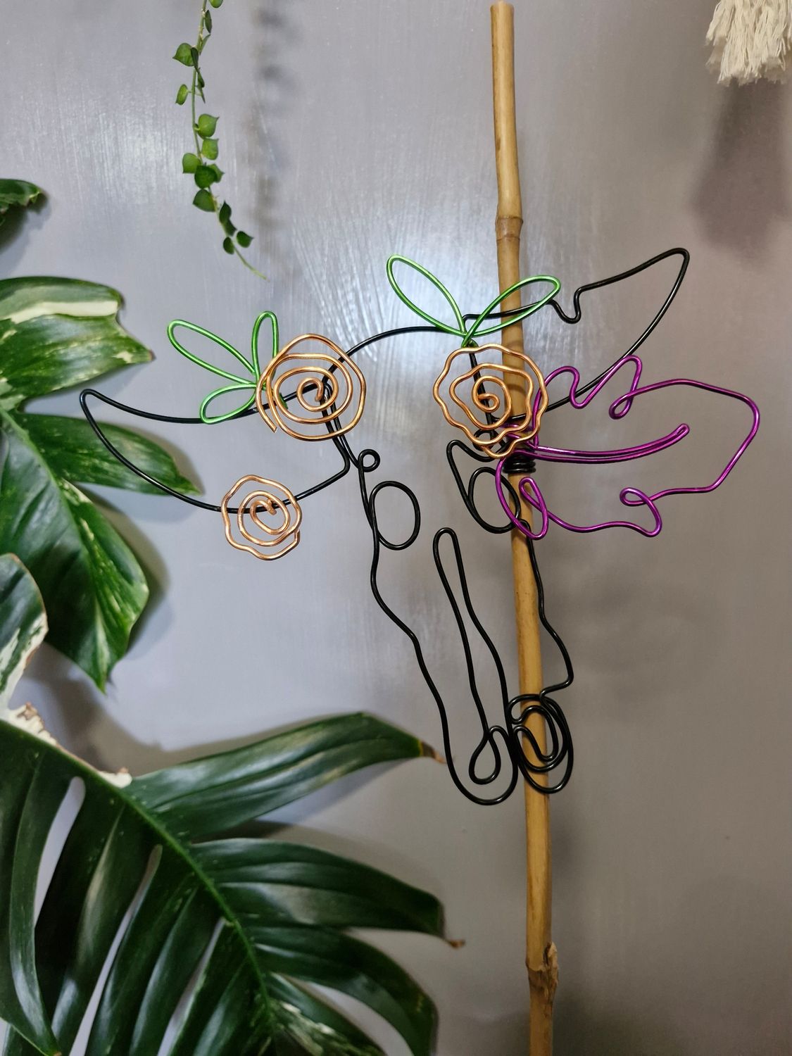 She’s Fa-BULL-ous Bamboo plant stake