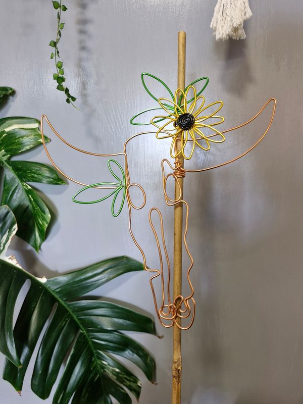 She’s Fa-BULL-ous Bamboo plant stake