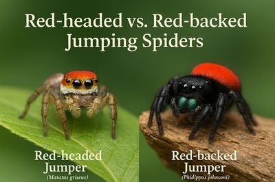 ​Red-headed vs. Red-backed Jumping Spiders: Spot the Difference!