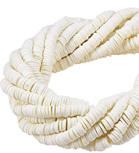 Single color heishi bead bracelet with 2 accent beads