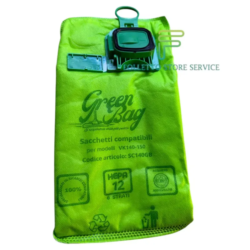 Sacchetti Folletto VK140 VK150 GreenBag Compatibili