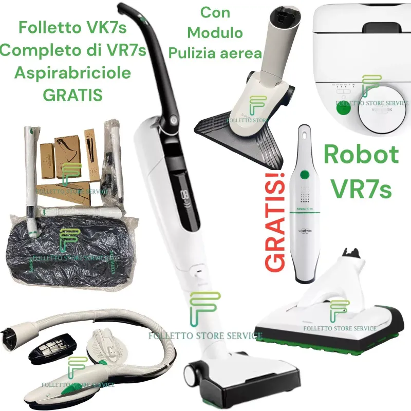 FOLLETTO VK7S SENZA FILO COMPLETO PICCHIO LAVAPAVIMENTI MULTIFUNZIONE ROBOT VR7S