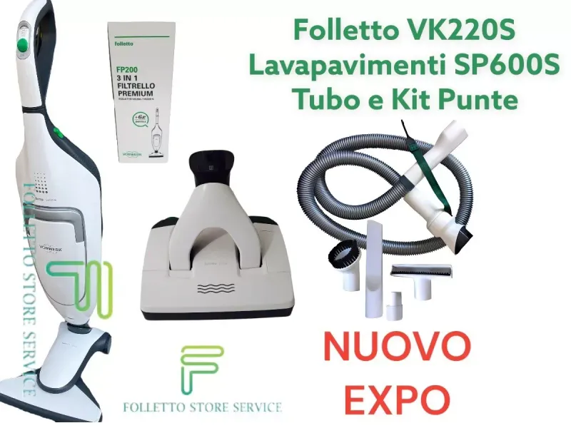 Folletto VK220s  con Lavapavimenti SP600s NUOVO EXPO DA FIERA