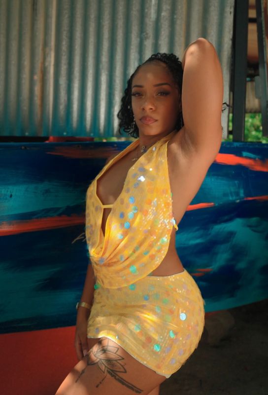 Maya Yellow Sequin Set