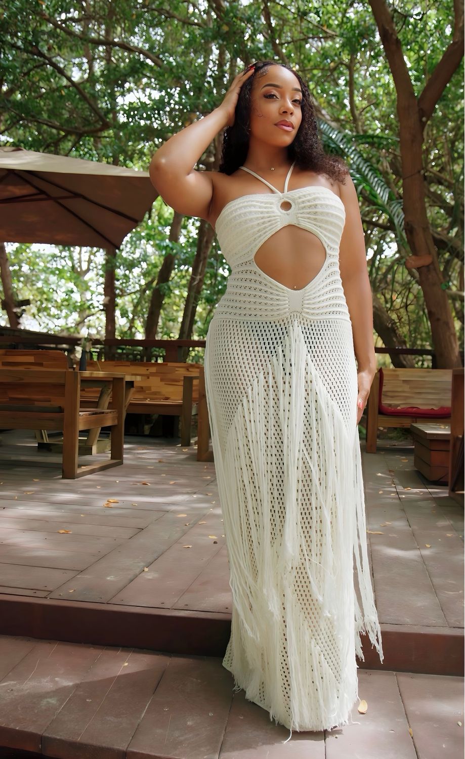 Crochet Cream Dress