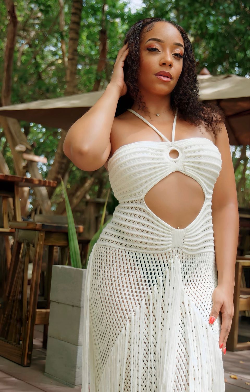 Crochet Cream Dress