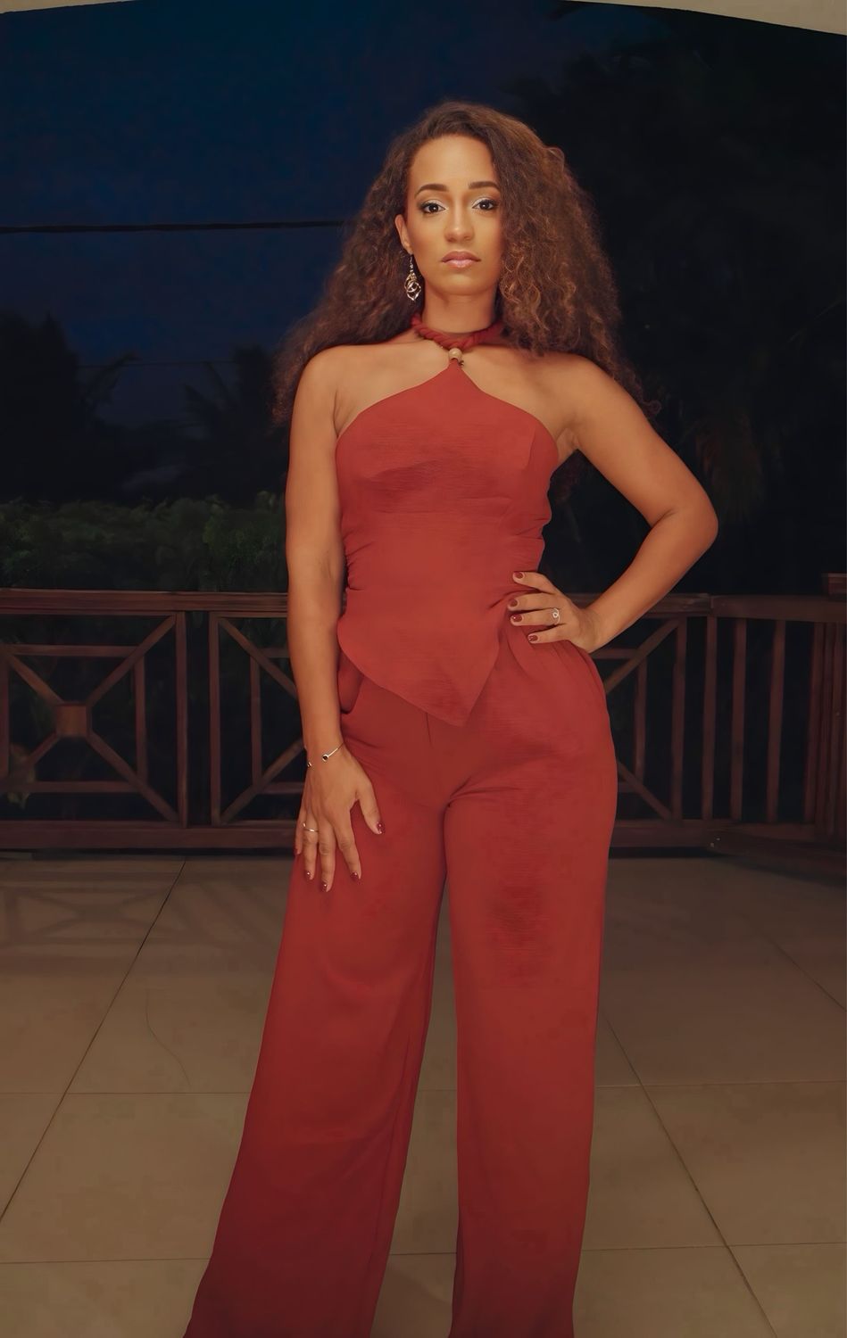 PAOLA RUST – ENSEMBLE PANTALON TERRACOTTA