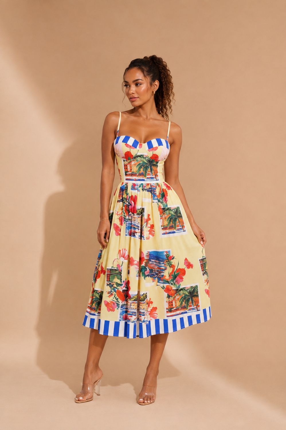 AMALFI DREAM – ROBE MIDI IMPRIMÉE