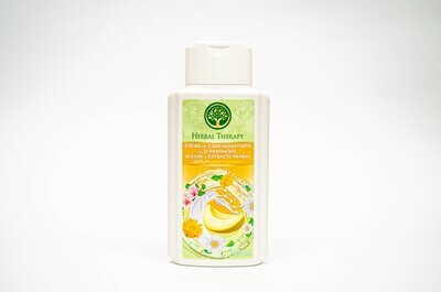 Cremă de Corp Hidratantă cu D-panthenol, Uleiuri și Extracte Herbal (cu Parfum de Pepene Galben), 250 ml