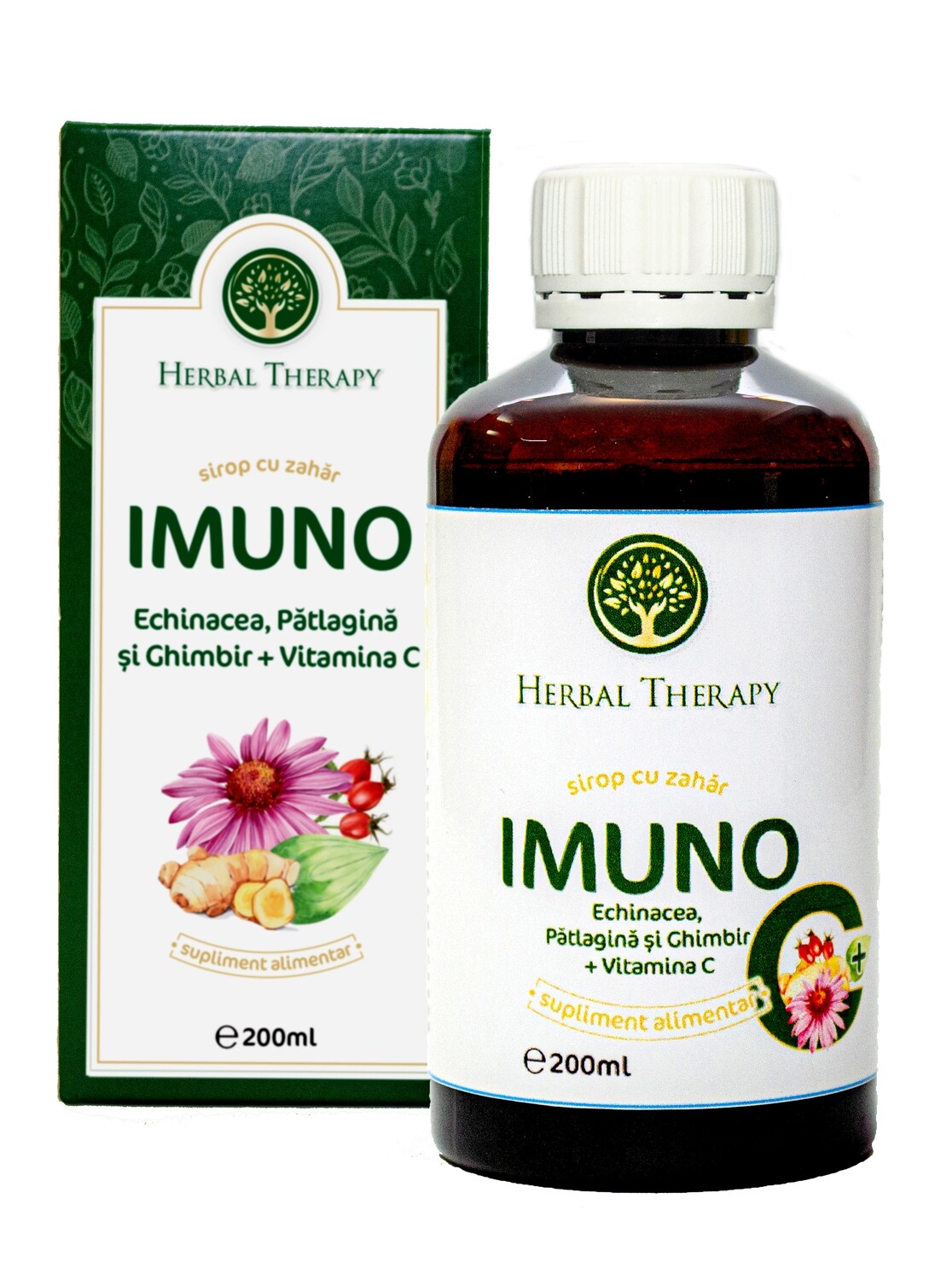 Сироп IMUNO Эхинацея, Подорожник и Имбирь + Витамин С, 200 мл (Против ...