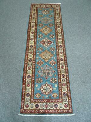 Fine Afghan Runner 6'6 Pale Blue Fine Afghan Runner 6'6 Pale Blue
